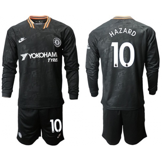 Chelsea #10 Hazard Third Long Sleeves Soccer Club Jersey