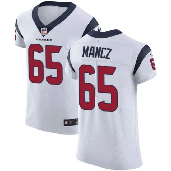 Men's Nike Houston Texans #65 Greg Mancz White Vapor Untouchable Elite Player NFL Jersey - Ujersey