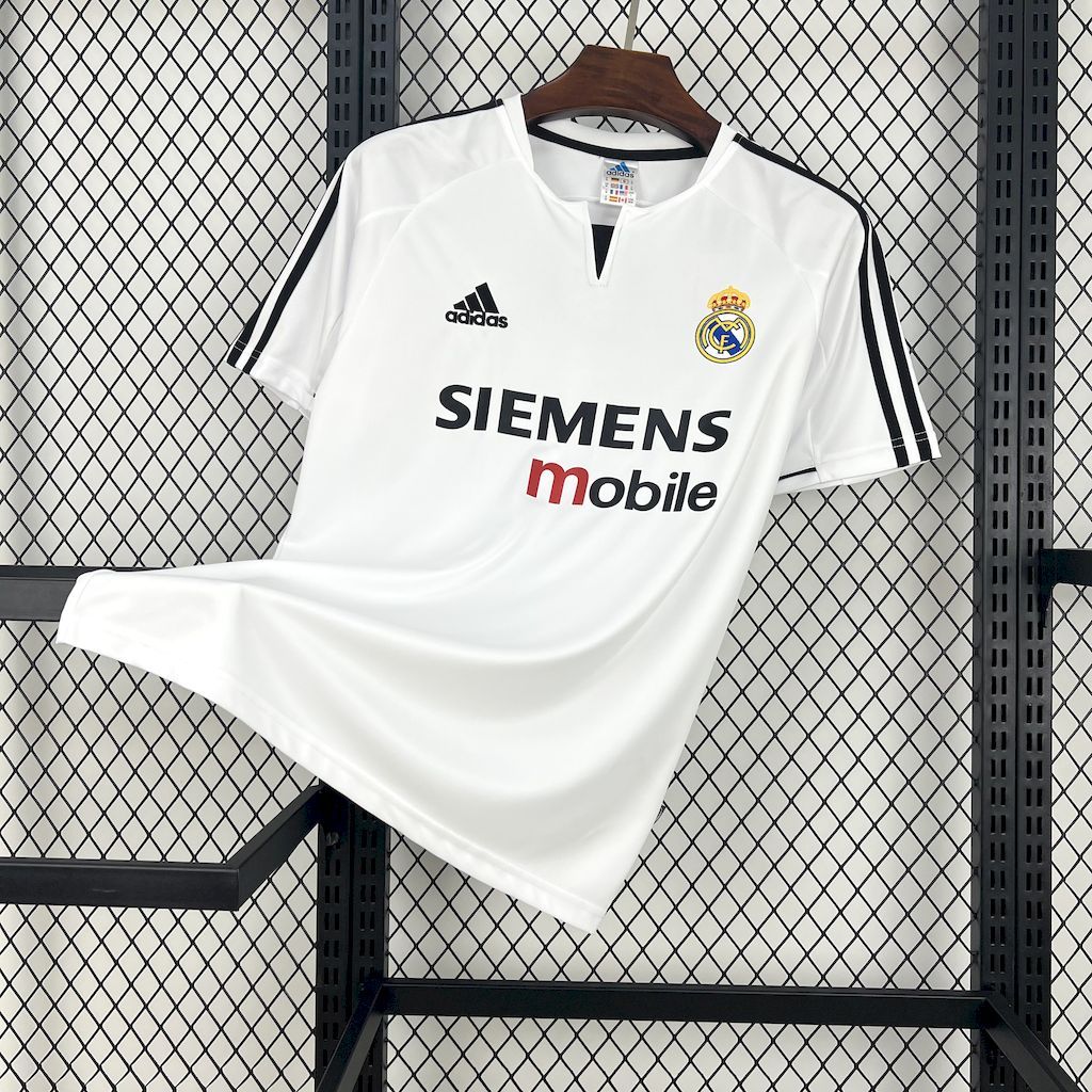 Real Madrid Retro Jersey Home Custom Soccer Shirt 2003-04 - ujerseystore
