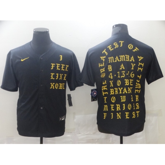 Men's Los Angeles Dodgers 2K16 I Feel Like Kobe Mamba Day Kobe Bryant Black Jersey - Ujersey