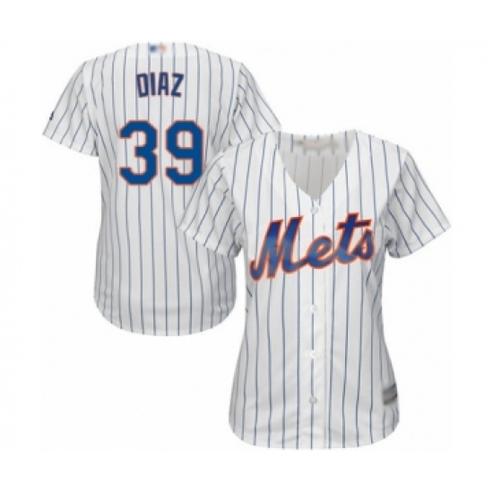 Women's New York Mets #39 Edwin Diaz Authentic White Home Cool Base Baseball Jersey - Ujersey