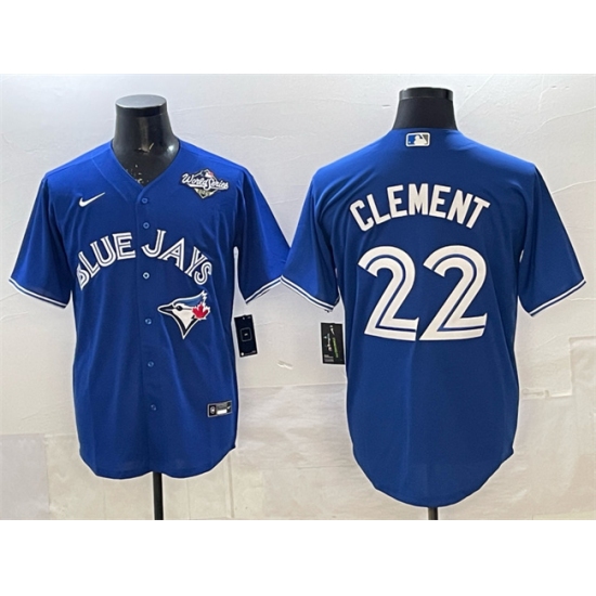 Men's Toronto Blue Jays #22 Ernie Clement Blue 2025 World Series Cool Base Stitched Baseball Jersey - Ujersey