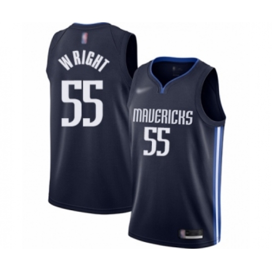 Men's Dallas Mavericks #55 Delon Wright Authentic Navy Finished Basketball Jersey - Statement Edition - Ujersey