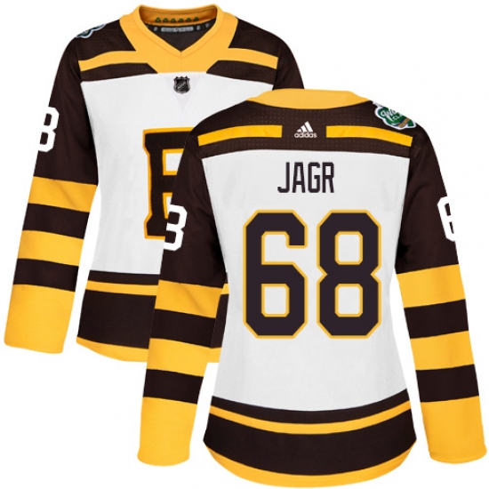 Women's Adidas Boston Bruins #68 Jaromir Jagr Authentic White 2019 Winter Classic NHL Jersey - Ujersey
