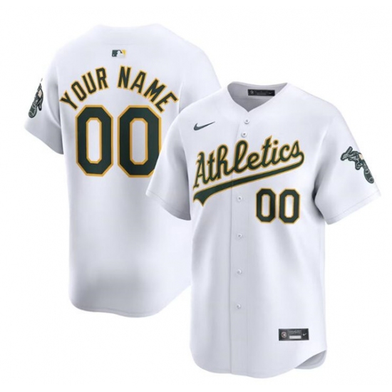 Men's Oakland Athletics Active Player Custom White Home Limited Stitched Jersey - Ujersey