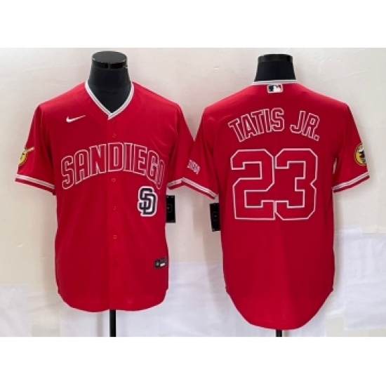 Men's San Diego Padres #23 Fernando Tatis Jr Red NEW 2023 Cool Base Stitched Jersey - Ujersey