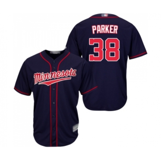 Men's Minnesota Twins #38 Blake Parker Replica Navy Blue Alternate Road Cool Base Baseball Jersey - Ujersey