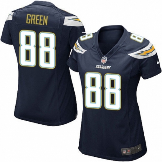 Women's Nike Los Angeles Chargers #88 Virgil Green Game Navy Blue Team Color NFL Jersey - Ujersey