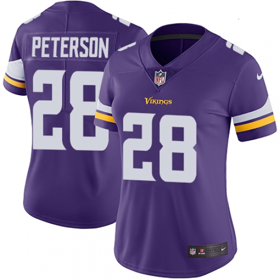 Women's Nike Minnesota Vikings #28 Adrian Peterson Purple Team Color Vapor Untouchable Limited Player NFL Jersey - Ujersey