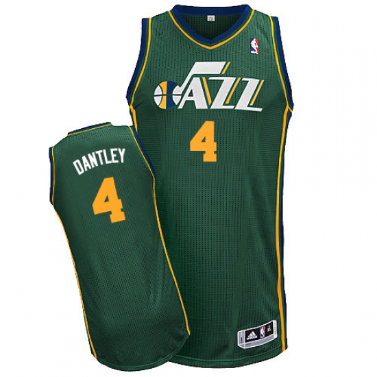Men's Adidas Utah Jazz #4 Adrian Dantley Authentic Green Alternate NBA Jersey - Ujersey