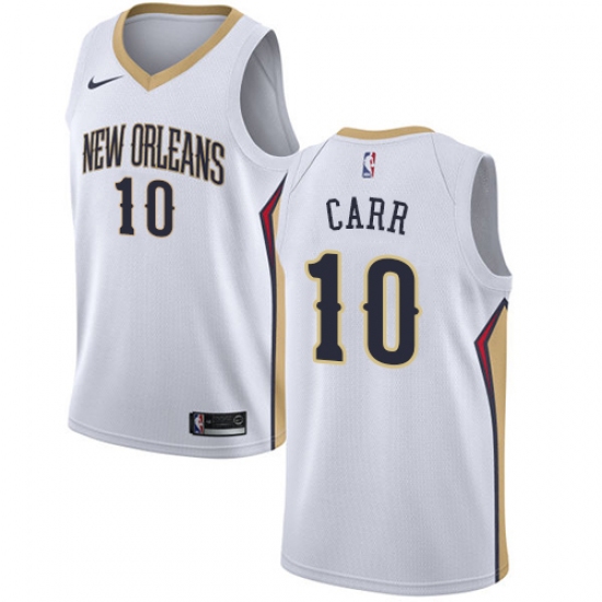 Women's Nike New Orleans Pelicans #10 Tony Carr Authentic White NBA Jersey - Association Edition - Ujersey