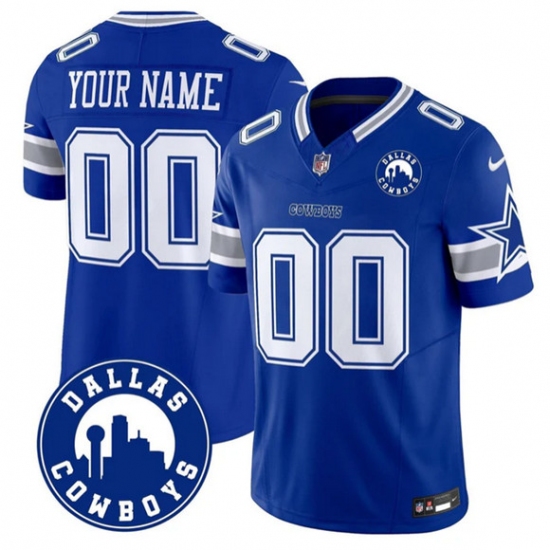 Men's Dallas Cowboys Active Player Custom Royal 2025 F.U.S.E Dallas City Patch Vapor Untouchable Limited Football Stitched Game Jersey - Ujersey