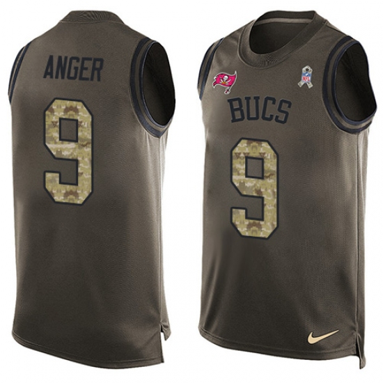 Men's Nike Tampa Bay Buccaneers #9 Bryan Anger Limited Green Salute to Service Tank Top NFL Jersey - Ujersey
