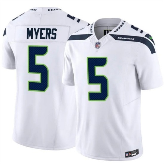 Men's Seattle Seahawks #5 Jason Myers White 2025 F.U.S.E. Vapor Untouchable Limited Stitched Football Jersey - Ujersey
