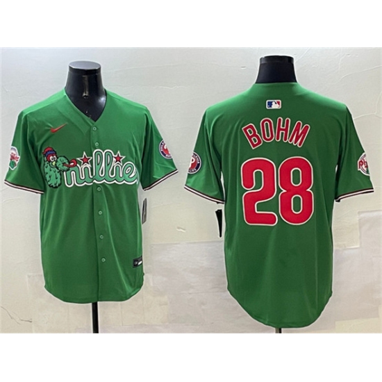 Men's Philadelphia Phillies #28 Alec Bohm Green Phanatic Limited Stitched Jersey - Ujersey