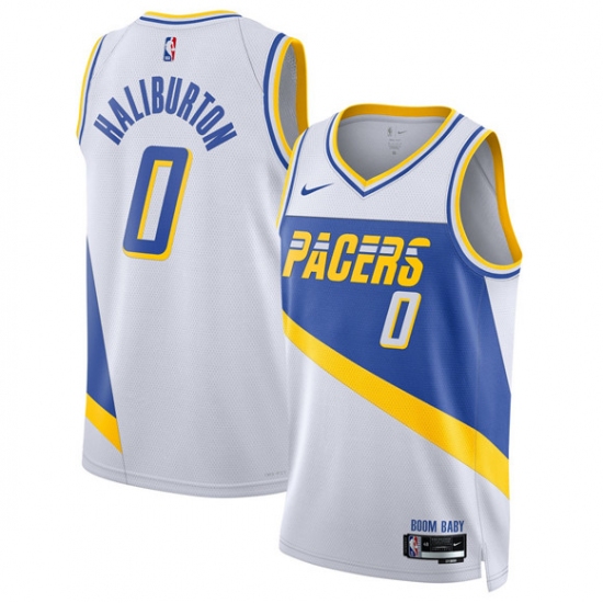 Men's Indiana Pacers #0 Tyrese Haliburton White 2025-26 City Edition Stitched Basketball Jersey - Ujersey