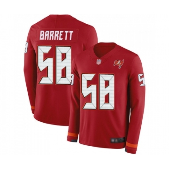 Youth Tampa Bay Buccaneers #58 Shaquil Barrett Limited Red Therma Long Sleeve Football Jersey - Ujersey