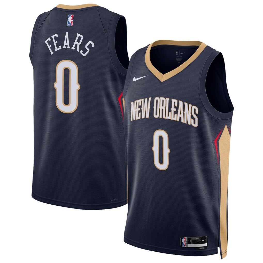 Unisex New Orleans Pelicans Jeremiah Fears Nike Navy Swingman Jersey - Icon Edition - SUjersey01