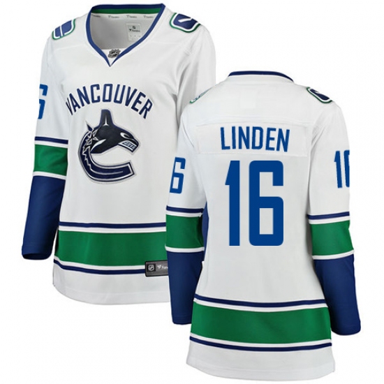 Women's Vancouver Canucks #16 Trevor Linden Fanatics Branded White Away Breakaway NHL Jersey - Ujersey