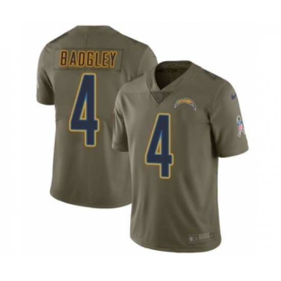 Men's Nike Los Angeles Chargers #4 Michael Badgley Limited Olive 2017 Salute to Service NFL Jersey - Ujersey