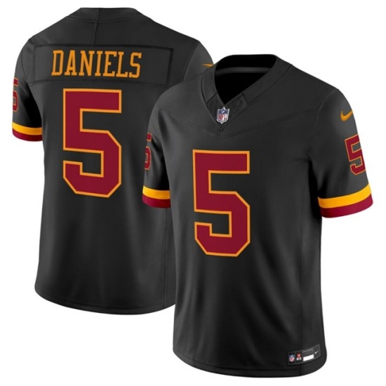 Men's Washington Commanders #5 Jayden Daniels Black 2026 F.U.S.E. Hail Raiser Alternate Vapor Limited Stitched Football Jersey - Ujersey