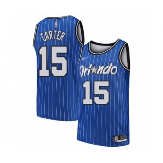 Men's Orlando Magic #15 Vince Carter Authentic Blue Hardwood Classics Basketball Jersey - Ujersey