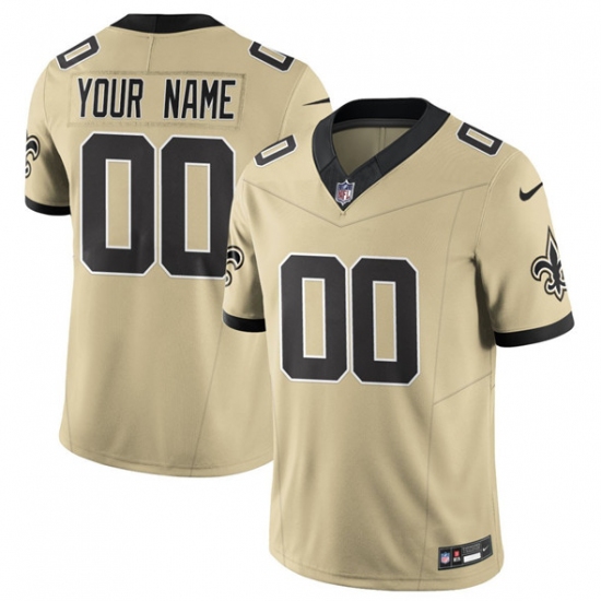 Men's New Orleans Saints Active Player Custom Gold 2025 F.U.S.E. Alternate Vapor Limited Football Stitched Jersey - Ujersey
