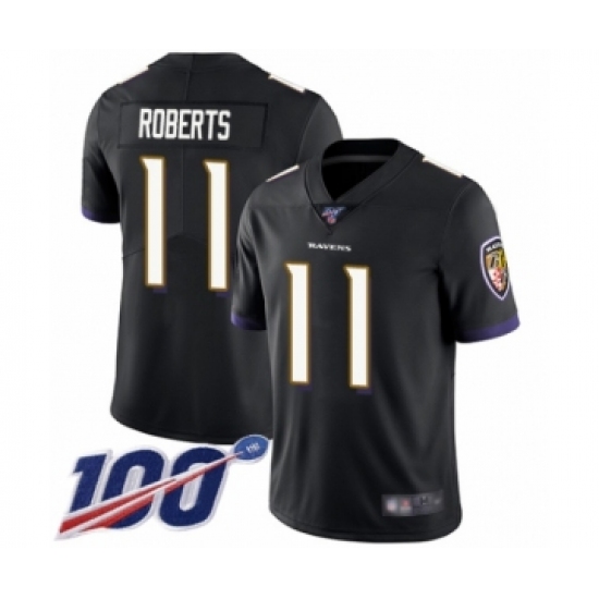 Men's Baltimore Ravens #11 Seth Roberts Black Alternate Vapor Untouchable Limited Player 100th Season Football Jersey - Ujersey