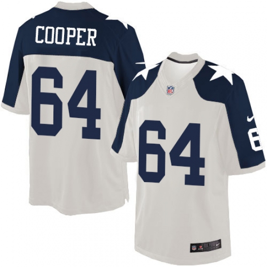 Men's Nike Dallas Cowboys #64 Jonathan Cooper Limited White Throwback Alternate NFL Jersey - Ujersey
