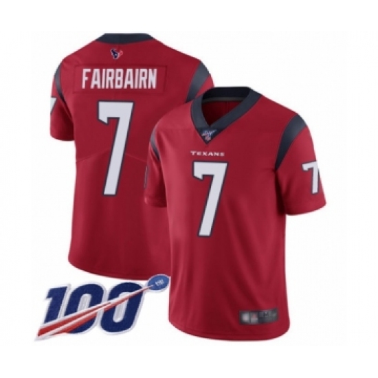 Men's Houston Texans #7 Ka'imi Fairbairn Red Alternate Vapor Untouchable Limited Player 100th Season Football Jersey - Ujersey