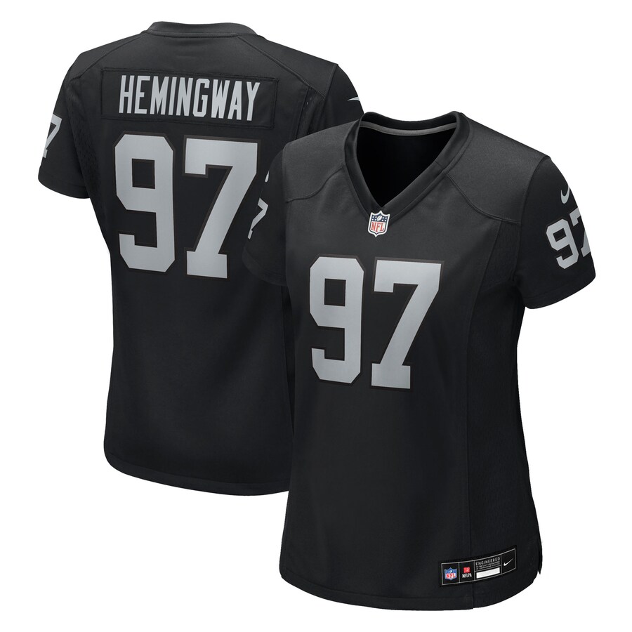 Women's Las Vegas Raiders Tonka Hemingway Nike Black Team Game Jersey - Ujersey NHL
