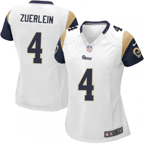 Women's Nike Los Angeles Rams #4 Greg Zuerlein Game White NFL Jersey