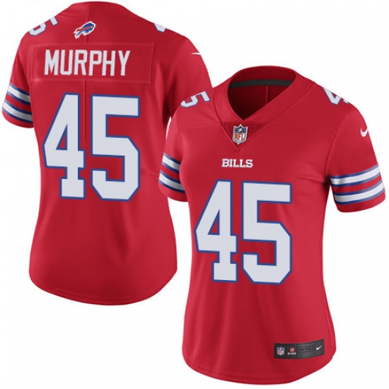 Women's Nike Buffalo Bills #45 Marcus Murphy Limited Red Rush Vapor Untouchable NFL Jersey - Ujersey