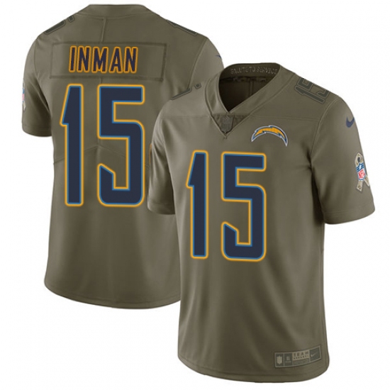Men's Nike Los Angeles Chargers #15 Dontrelle Inman Limited Olive 2017 Salute to Service NFL Jersey - Ujersey