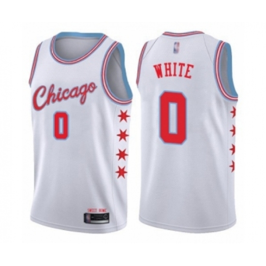 Men's Chicago Bulls #0 Coby White Authentic White Basketball Jersey - City Edition - Ujersey