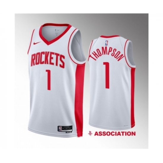 Men's Houston Rockets #1 Amen Thompson White 2023 Draft Association Edition Stitched Basketball Jersey - Ujersey