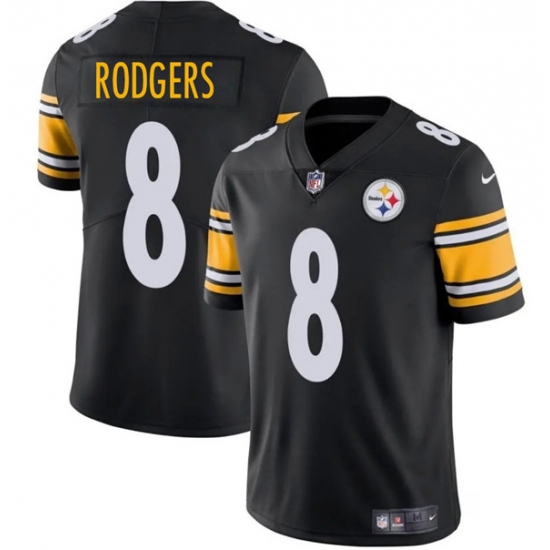 Men's Pittsburgh Steelers #8 Aaron Rodgers Black 2025 Vapor Limited Football Stitched Jersey - Ujersey