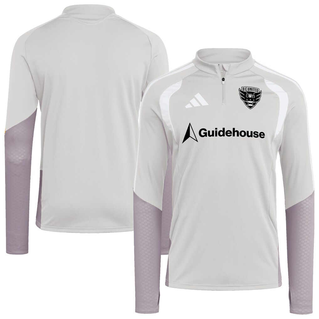 Men's D.C. United adidas Silver 2026 Tiro Competition Quarter-Zip Training Top - Ujersey