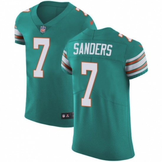Men's Nike Miami Dolphins #7 Jason Sanders Aqua Green Alternate Vapor Untouchable Elite Player NFL Jersey - Ujersey