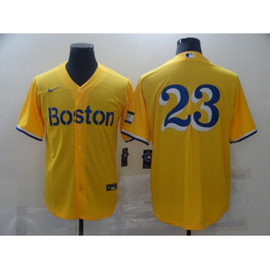 Men's Boston Red Sox #23 Blake Swihart Nike Gold-Light Blue 2021 City Connect Replica Player Jersey - Ujersey