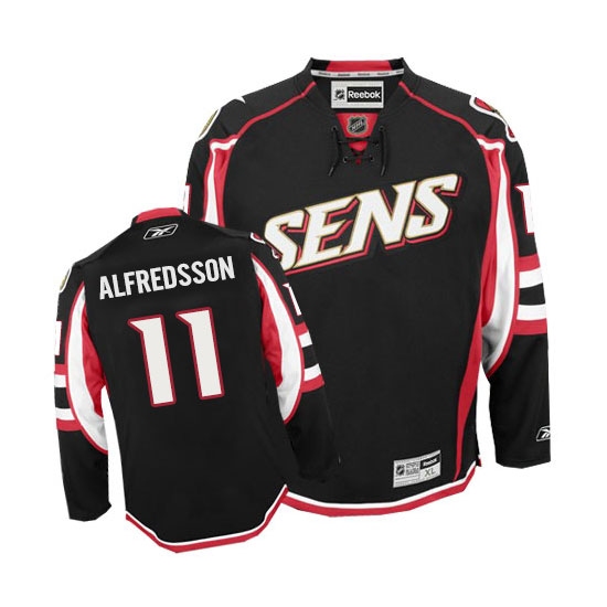 Women's Reebok Ottawa Senators #11 Daniel Alfredsson Authentic Black Third NHL Jersey - Ujersey