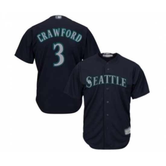 Youth Seattle Mariners #3 J.P. Crawford Authentic Navy Blue Alternate 2 Cool Base Baseball Player Jersey - Ujersey