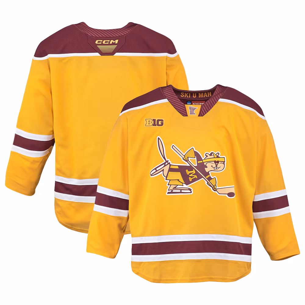 Men's CCM Gold Minnesota Golden Gophers Third Replica Hockey Jersey - Ujersey