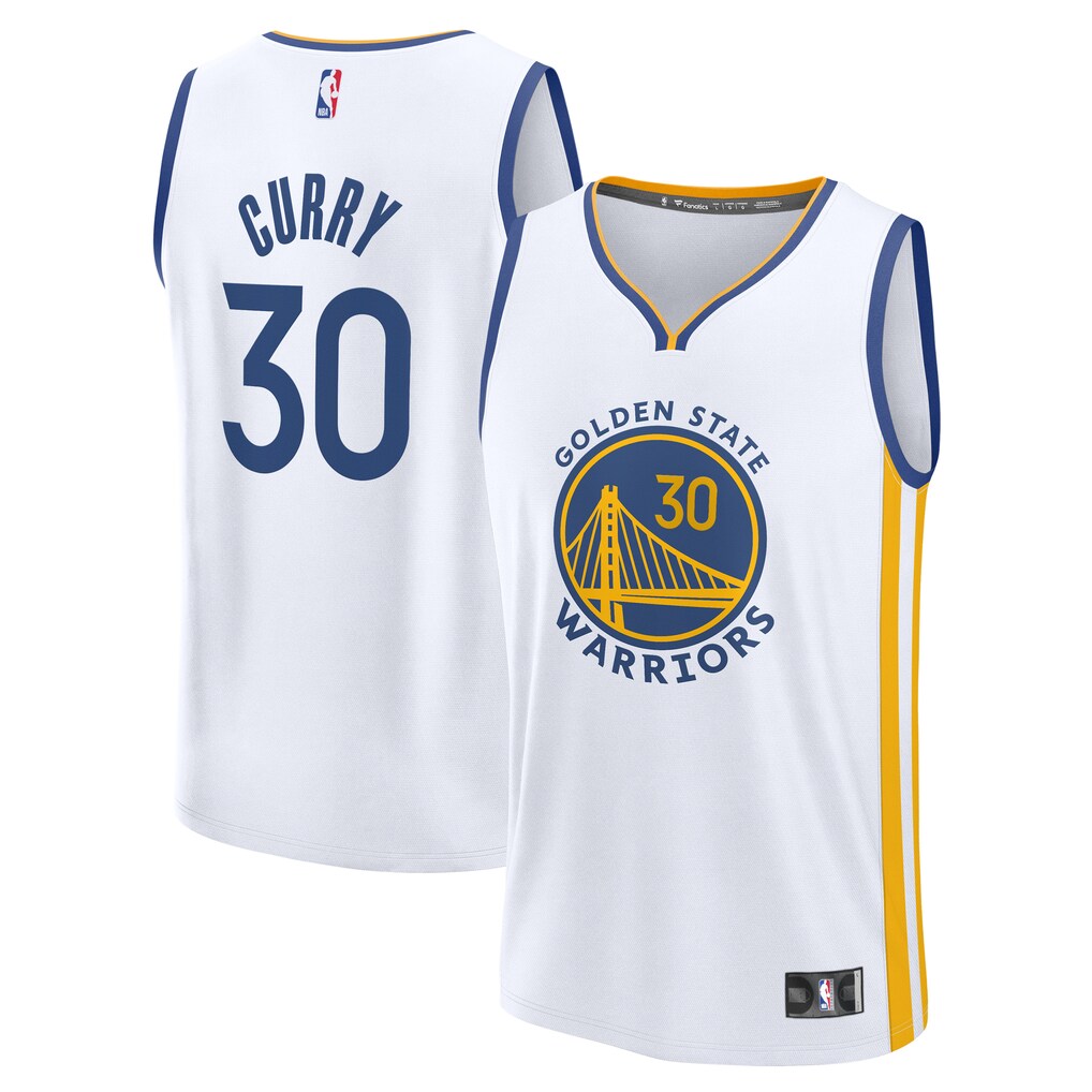 Men's Golden State Warriors Stephen Curry Fanatics White Fast Break Replica Jersey - Association Edition - Ujersey