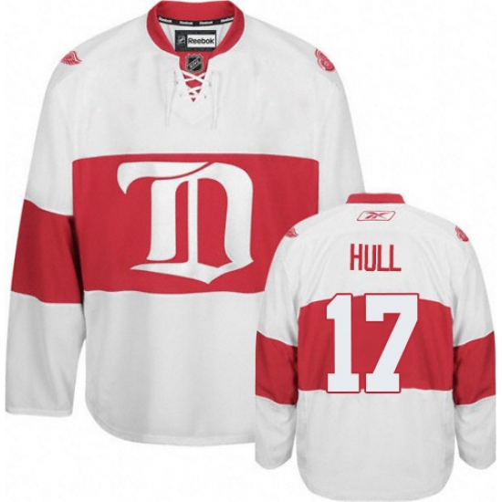 Women's Reebok Detroit Red Wings #17 Brett Hull Premier White Third NHL Jersey - Ujersey