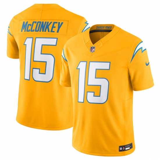 Men's Los Angeles Chargers #15 Ladd McConkey Gold 2025 F.U.S.E. AlternateVapor Limited Football Stitched Jersey - Ujersey