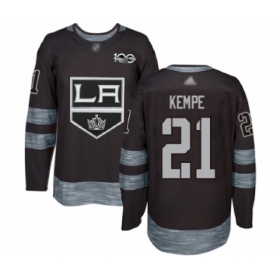 Men's Los Angeles Kings #21 Mario Kempe Authentic Black 1917-2017 100th Anniversary Hockey Jersey - Ujersey
