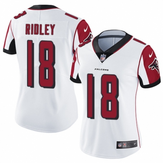 Women's Nike Atlanta Falcons #18 Calvin Ridley White Vapor Untouchable Limited Player NFL Jersey - Ujersey