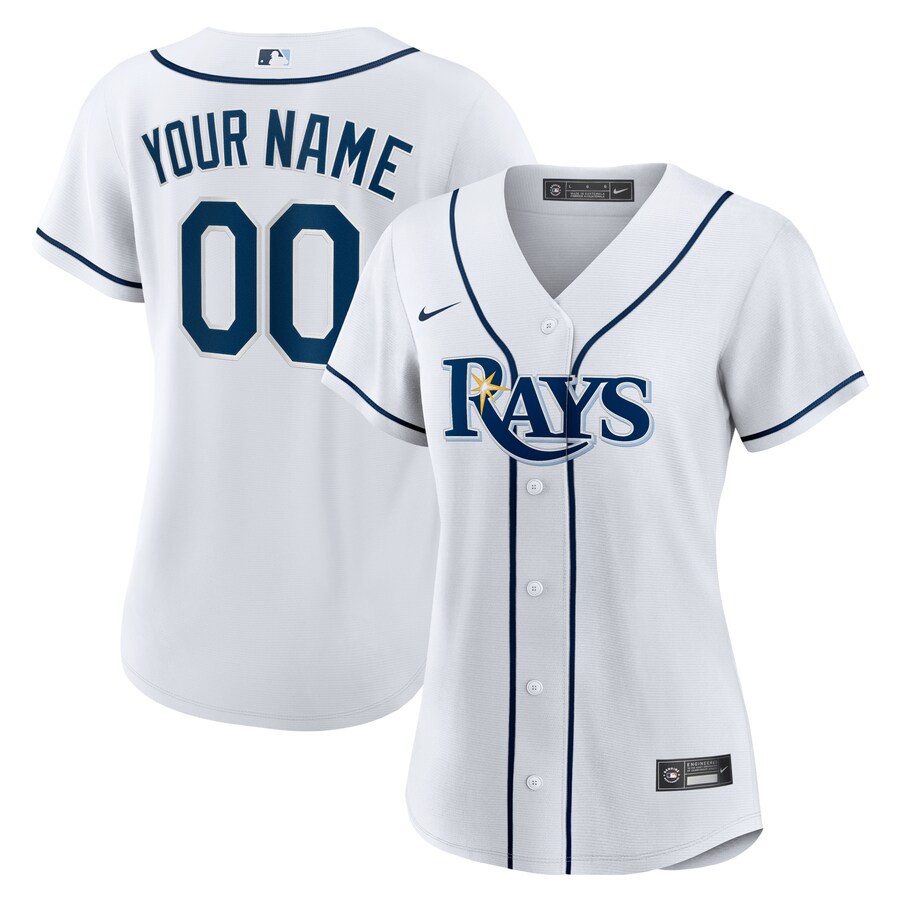 Women's Tampa Bay Rays Nike White Home Replica Custom Jersey - Ujersey NHL