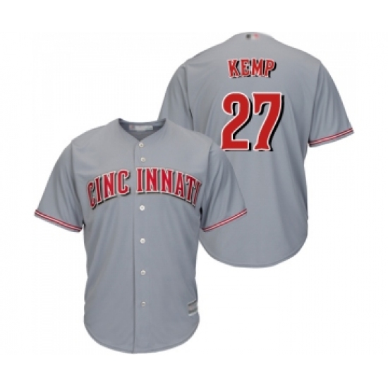 Men's Cincinnati Reds #27 Matt Kemp Replica Grey Road Cool Base Baseball Jersey - Ujersey